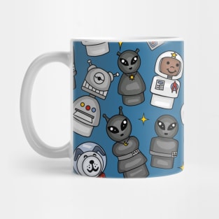 Little Astronauts, Space Dog, Aliens, and Robots Pattern Mug